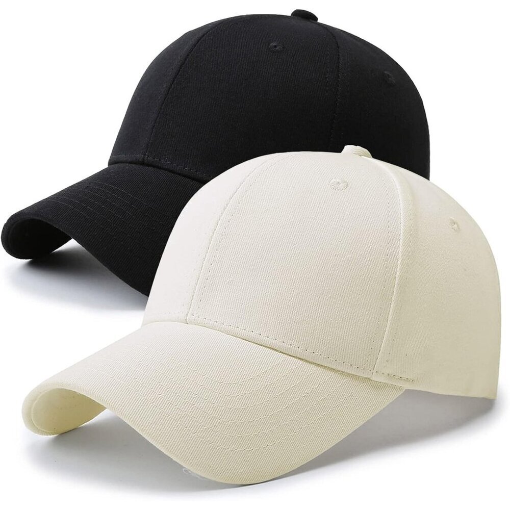 2 Packs  Black+beige Baseball Cap Golf Dad Hat For Men And Women